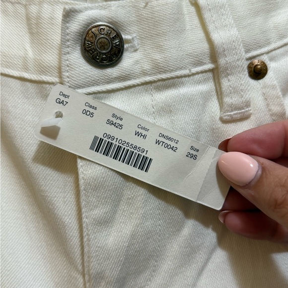 J.Crew White Womens Matchstick Jeans Size 29S Mid-rise Cotton Stretch NWT - Picture 4 of 7
